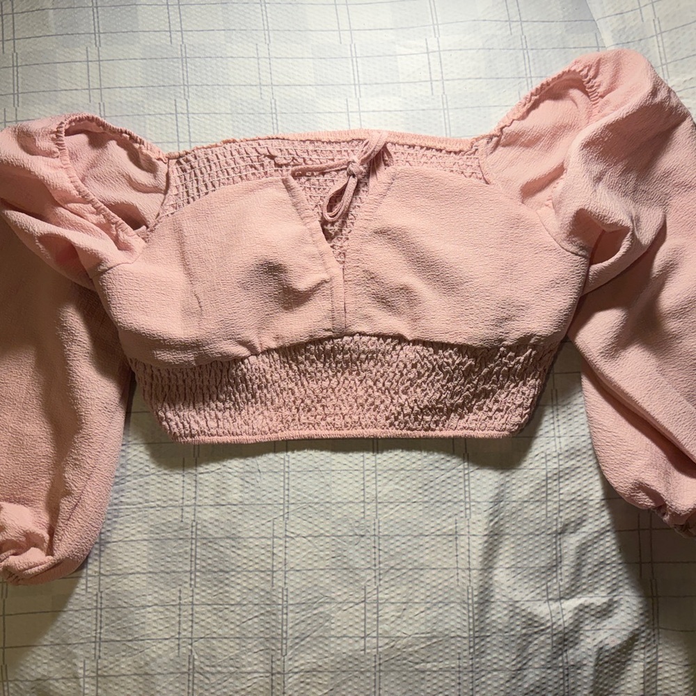 Elegant Pink Smocked Women's Top